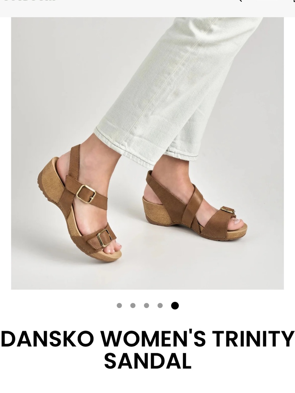 Dansko Trinity Wedge Sandal in Tan Brown